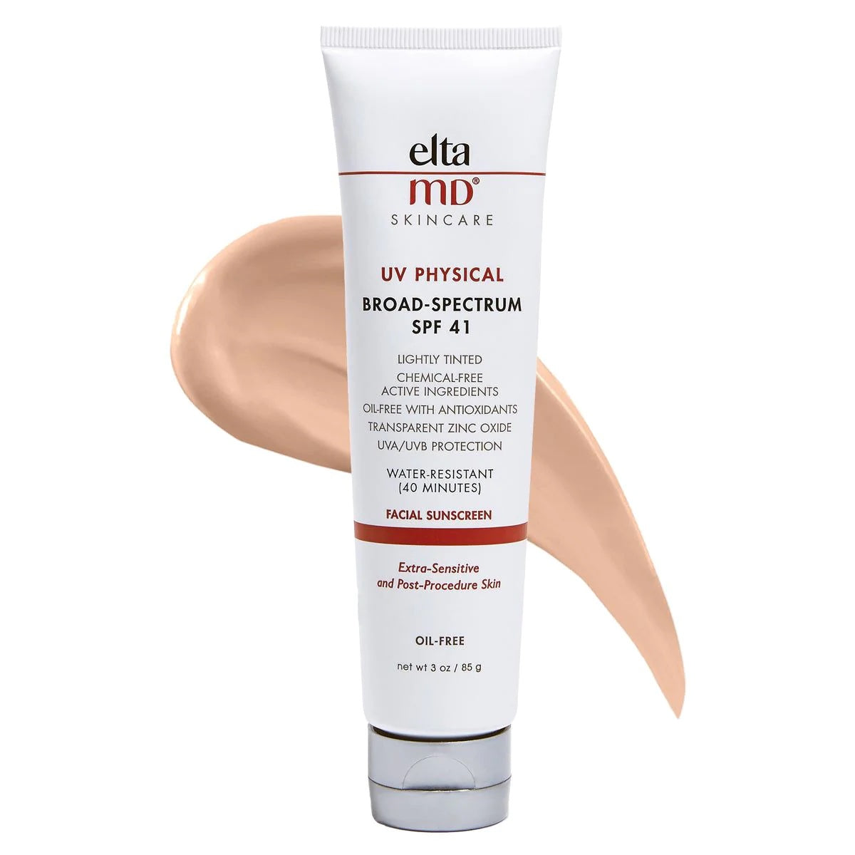 EltaMD Pure Physical Water-Resistant Facial Sunscreen SPF 41 (Tinted) - For Extra-Sensitive &amp; Post-Procedure Skin 85g